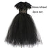 Black Devil Tutu Costume Gothic Halloween Girls Fancy Tutu Dress with Feather Gown Dress